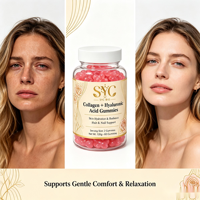 Gummies quotidiennes SYC BIO au collagène et à l'acide hyaluronique pour le bien-être, 60 gummies, 120g, Marque privée, OEM, ODM, Prix usine, Vente en gros