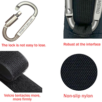 Crochets de poussette verrouillables en nylon/cuir PU résistant avec crochet en aluminium, clips de suspension multifonctionnels pour poussette et courses