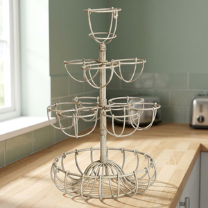 ที่วางไข่แบบวินเทจ ทำจากลวดเหล็กสีครีม เป็นมิตรกับสิ่งแวดล้อม โดย Chaman India - Product Image 3