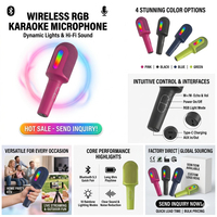 Microphone portable M9 avec haut-parleur Bluetooth sans fil, lumière RGB, idéal pour karaoké à domicile, interviews en direct et cadeaux