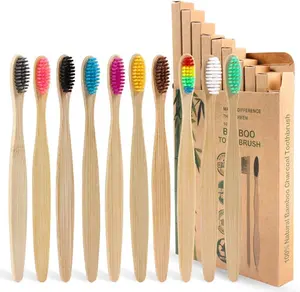 Children Custom Logo Disposable Colorful Natural Disposable Eco Friendly Kids Bamboo Toothbrush From China