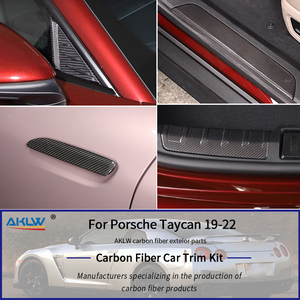Cho Porsche taycan sợi carbon cửa bên ngoài xử lý Bảng điều khiển Bìa Sticker cửa sổ kính nâng chuyển đổi xe trang trí Phụ kiện khung - Product Image 3