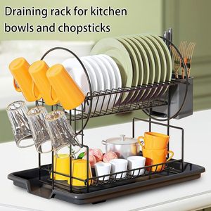 Escurridor de Platos de Doble Capa de Alta Calidad para Cocina, Escurridor de Platos Multifuncional con Drenaje - Product Image 3
