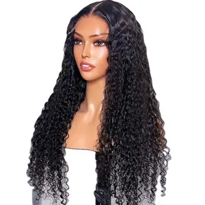 Deep Curly Lace Front Wigs Human Hair 13x4 Lace Frontal Wigs For Women With Baby Hair Brazilian Virgin Hair Natural Black