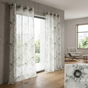 Cortinas Transparentes Impresas con Diseño Personalizado al por Mayor, Cortinas de Voile de <span class=keywords><strong>Lino</strong></span> Sintético de Primera Calidad, Tratamientos de Ventanas Botánicos Directos de Fábrica - Product Image 4