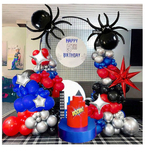 Articles de décoration d'<span class=keywords><strong>anniversaire</strong></span> populaires sur le thème de <span class=keywords><strong>Spiderman</strong></span>, <span class=keywords><strong>kit</strong></span> d'arche de guirlande de ballons noirs et bleus pour fête d'<span class=keywords><strong>anniversaire</strong></span> de garçons - Product Image 3