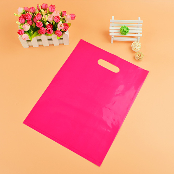 Hot pink plastic bags