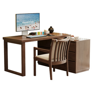 Solid Wood Corner Desk With Drawer Unit 1.8Mx0.6M Minimalist Modern Style For Bedroom <b>Study</b> Home Office Use - Product Image 5