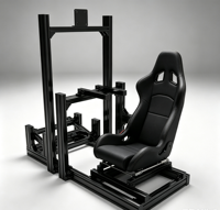 Simulateur de conduite VR à montage facile, avec support en profilé aluminium 4080, siège ergonomique de simulateur de course, cadre de simulateur de course intérieur