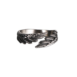 Feather <b>Ring</b> Stainless Steel <b>Open</b> Design Women's Pinky <b>Ring</b> SA1196 - Product Image 5