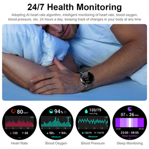 <span class=keywords><strong>Lige</strong></span> BW0382 <span class=keywords><strong>marca</strong></span> superior pantalla HD 360 * 360px reloj inteligente Unisex IP67 impermeable presión arterial oxígeno monitoreo del sueño <span class=keywords><strong>Smartwatch</strong></span> - Product Image 3