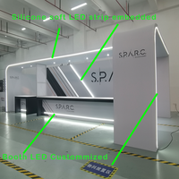 Stand d'exposition personnalisé 20x30 en aluminium modulaire avec cadre SEG et éclairage LED avec bande lumineuse