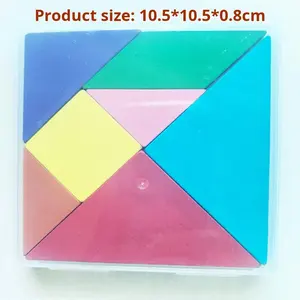 Puzzle Tangram in legno per bambini scatola di immagazzinaggio in ferro colorato giocattolo educativo di apprendimento precoce <span class=keywords><strong>lettere</strong></span> - Product Image 6