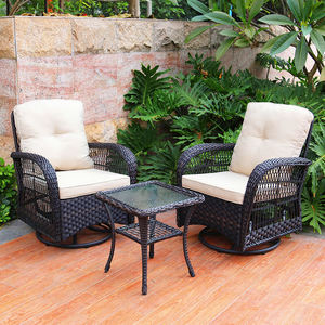 Nouveau style de mobilier d'extérieur moderne pivotant Ensembles de chaises en osier pour patio <span class=keywords><strong>Ensemble</strong></span> de salon en rotin pour meubles de jardin - Product Image 1