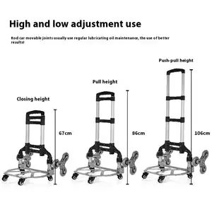 Tragbarer faltbarer Aluminium-Lohnen-Kletter-Einkaufswagen einfacher Tragbarer faltbarer Trolley-Schubwagen