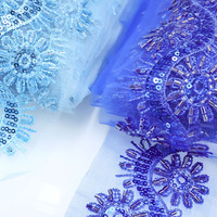 Tissu en tulle brodé de dentelle perlée Sfifa pour la décoration de caftan et takchita