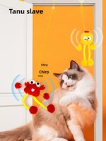 Mainan Penggoda Kucing Tali Elastis TANU dengan Ayunan Gantung di Pintu, Menghilangkan Kebosanan, Tali Bungee untuk Kucing Energi Tinggi