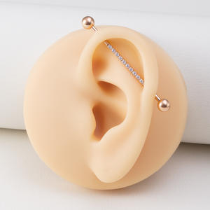 <span class=keywords><strong>Piercing</strong></span> transversal unisexe en acier inoxydable, barre industrielle de 38 mm avec micro-insert zircon, bijou de <span class=keywords><strong>piercing</strong></span> pour l'oreille - Product Image 6