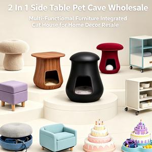 Camas Multifuncionales para Mascotas de Estilo Moderno, Decorativas, con Cueva Oculta para Gatos, Mesa Auxiliar que Combina con el Interior Minimalista del Hogar - Product Image 1