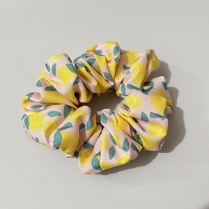 Spring Summer Colorful Lemon Printed Fabric Scrunchies Women 10cm Sweet Hair <strong>Accessories</strong> Beautiful Girl Ponytail <strong>Braid</strong> Hair Tie - Product Image 5