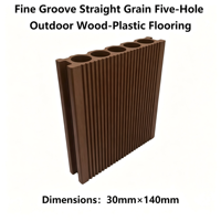 Planches de terrasse WPC à grain droit et rainures fines, 5 cavités, composite pour extérieur, 30mmx140mm, imperméables, résistantes aux intempéries, terrasses sur mesure