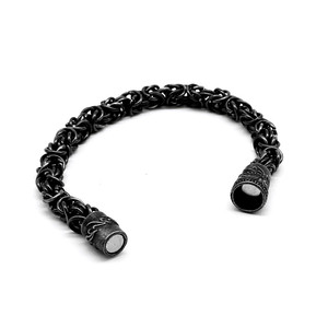 Yunnique Pulsera de cadena de serpiente con cierre magnético de acero de titanio, joyería de regalo unisex - Product Image 3