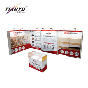 Nhà Bếp Bền Tùy Chỉnh Triển Lãm Thương Mại Nhà Cung Cấp Sản Phẩm Hiển Thị Triển Lãm Gian Hàng Kệ Tường Đứng Hiển Thị L Hình Dạng 10x20 - Product Image 5