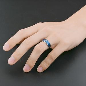 Cincin pasangan raja dan ratu baja tahan karat trendi emas dan biru cincin janji cincin pertunangan pernikahan-untuk hadiah dan pesta - Product Image 4