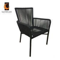 Chaise en corde d'extérieur pas chère, chaise en forme de tasse à café, mobilier d'hôtel, chaise de jardin en rotin tressé, chaise de salle à manger d'extérieur