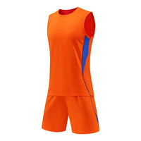 Ensemble de maillot de football sans manches respirant pour hommes, veste de sport à séchage rapide en polyester, uniforme de football pour l'entraînement et les matchs des équipes adultes