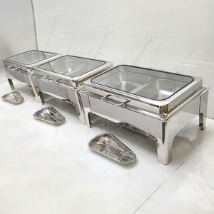Hiện đại thép không gỉ thực phẩm ấm hơn sưởi ấm chafing món ăn tự chọn thiết lập thiết kế mới cho khách sạn & phục vụ dịch vụ nhiên liệu - Product Image 5