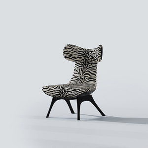 북유럽 현대 디자이너 럭셔리 얼룩말 프린트 패브릭 거실 의자 라운지 레저 악센트 의자 - Product Image 6