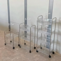 Chariot de Salon de Coiffure en Plastique de Luxe, Chariot à Outils Portable Moderne de Haute Qualité à 3 Niveaux avec 4 Roues