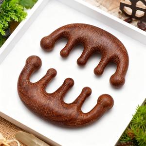 Wood Gua Sha <b>Scalp</b> Massage Comb with Laser Technology Fashion Design Sandalwood Wide Tooth for Home Use - Product Image 4