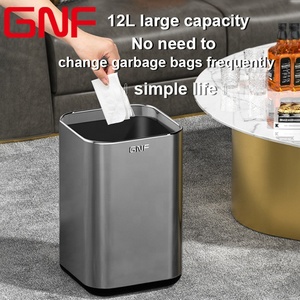 Cestino per Rifiuti in Acciaio Inox GNF, Bidone della Spazzatura in Metallo per Interni con Contenitore Interno in Plastica, 7L 10L 12L - Product Image 3