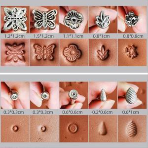 Moule d'impression en céramique et acier, outil de texturation pour poterie, tampon de sculpture en argile, décoration créative - Product Image 2