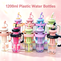 Bouteille d'eau en plastique de 40 oz grande capacité, portable, sans BPA, avec couvercle, paille, poignée et infuseur à thé – Vente en gros