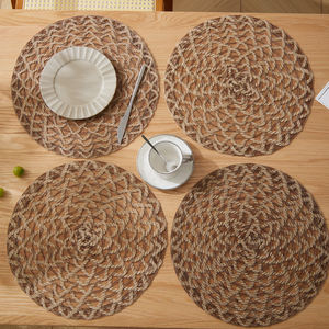 Style bohème rond 38cm napperons tissés en tissu de <span class=keywords><strong>jute</strong></span> personnalisé pour fête mariage cuisine Table à manger tapis - Product Image 4