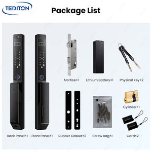 Serrure de porte intelligente numérique à empreinte digitale et reconnaissance palmaire double face <span class=keywords><strong>en</strong></span> alliage d'aluminium étanche pour porte coulissante <span class=keywords><strong>en</strong></span> verre ou <span class=keywords><strong>en</strong></span> <span class=keywords><strong>bois</strong></span> avec caméra - Product Image 3