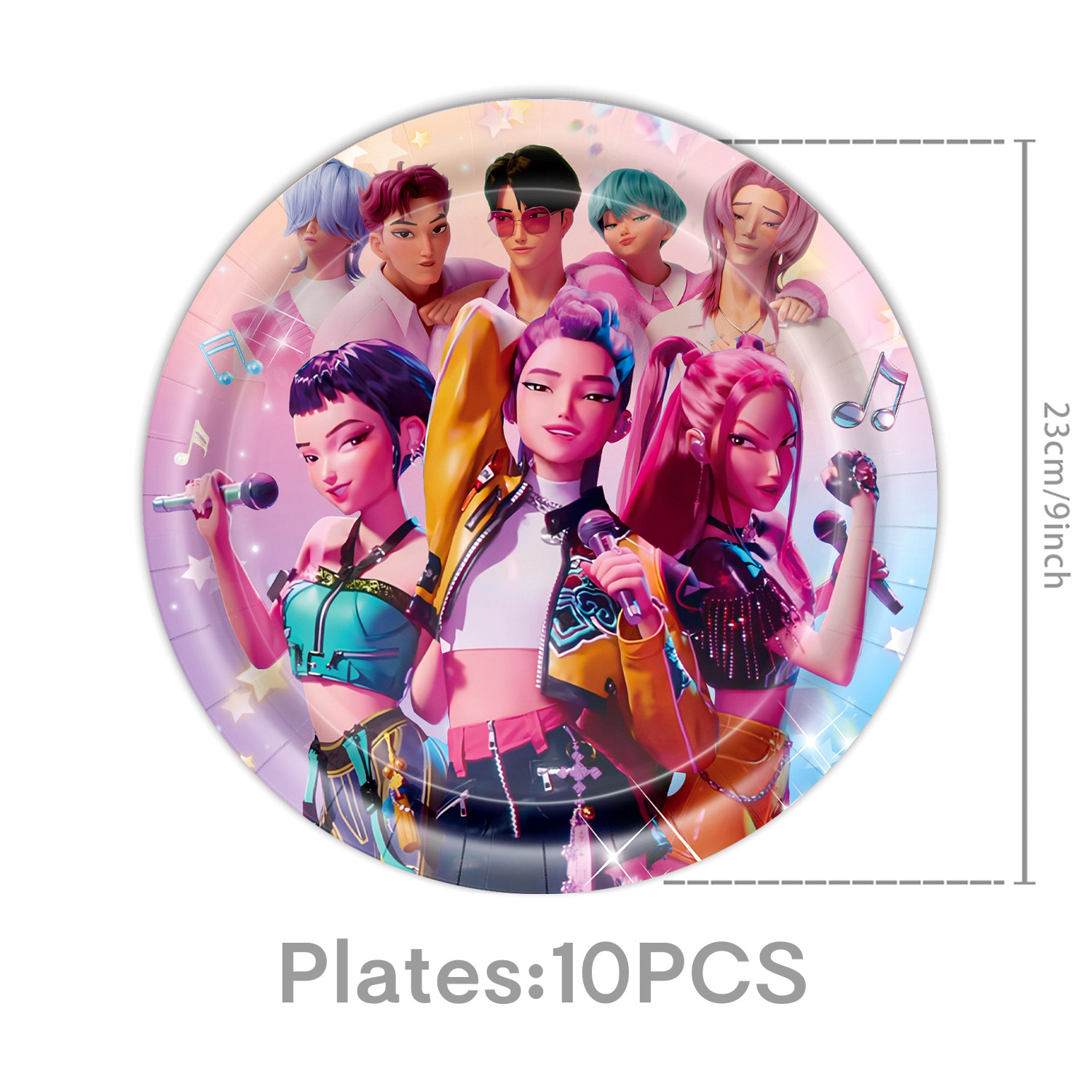 Colorful-10pcs 9inch paper plates