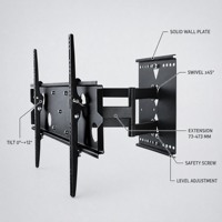 DMP PLB127-44 Braket Dinding TV Heavy Duty Full Motion Articulating Swing Arm untuk Layar 23-55 Inch VESA 400 X 400 mm