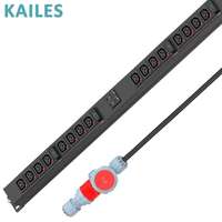 Série comptée KAILES Modèle K33 32A Triphasé 24 prises 200-240VAC Installation verticale Distribution d'alimentation en tôle