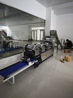Automatische Maleisische Ramen Noodle Machine voor voedselproductielijn, roestvrijstalen rollerpers 450-650kg/u hoge capaciteit