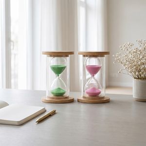 Reloj de Arena Minimalista de Bambú para Meditación, Yoga, Toma del Té, Reloj de Arena de Madera, Decoración para el Hogar, Oficina, Escritorio, Regalo - Product Image 2