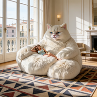 Canapé lounge de luxe pour chat blanc de grande taille, fauteuil ergonomique moderne et moelleux, mobilier de salon design
