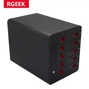RGeek5ベイホットスワップアルミニウムミニITXPCクラウドストレージNASケースシャーシ (HDDストレージサーバー用)