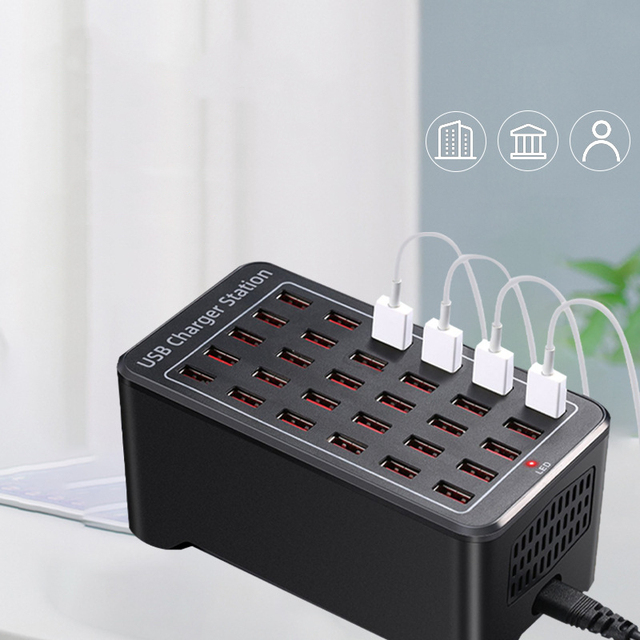 150W 100W High-power Fast Charge 10USB 15USB 20USB Port 30 USB Port Charger Charging Station