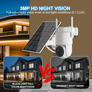 Câmera de Segurança Solar PTZ Tuya com Zoom 12X, WIFI+BLE, Rastreamento de Movimento, Áudio Bidirecional, 3MP, Alarme Inteligente, IP65, Luz Noturna em Cores Completas - Product Image 4