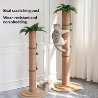Promotion : Griffoir pour chat en sisal naturel, grand modèle, en forme de palmier, avec boule interactive, pour chats d'intérieur