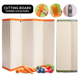 Planche à découper pliable portable en paille de blé, pour la cuisine, la maison, les fruits, les voyages, le camping et les pique-niques - Product Image 1